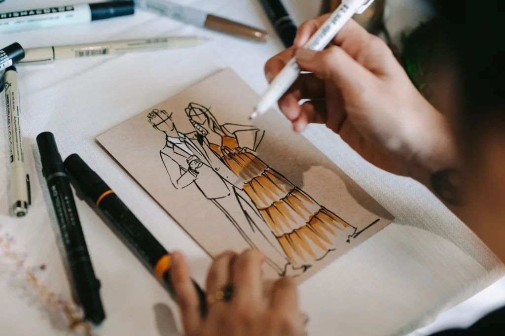 Classic caricatures, move over! ? voguevignette offers a high-fashion take on the traditional event entertainment with chic wedding sketches that